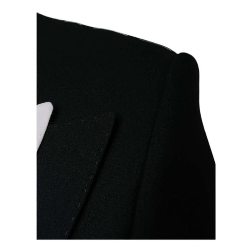 Dolce & Gabbana Zwarte Slim Fit Wollen Blazer Black Heren