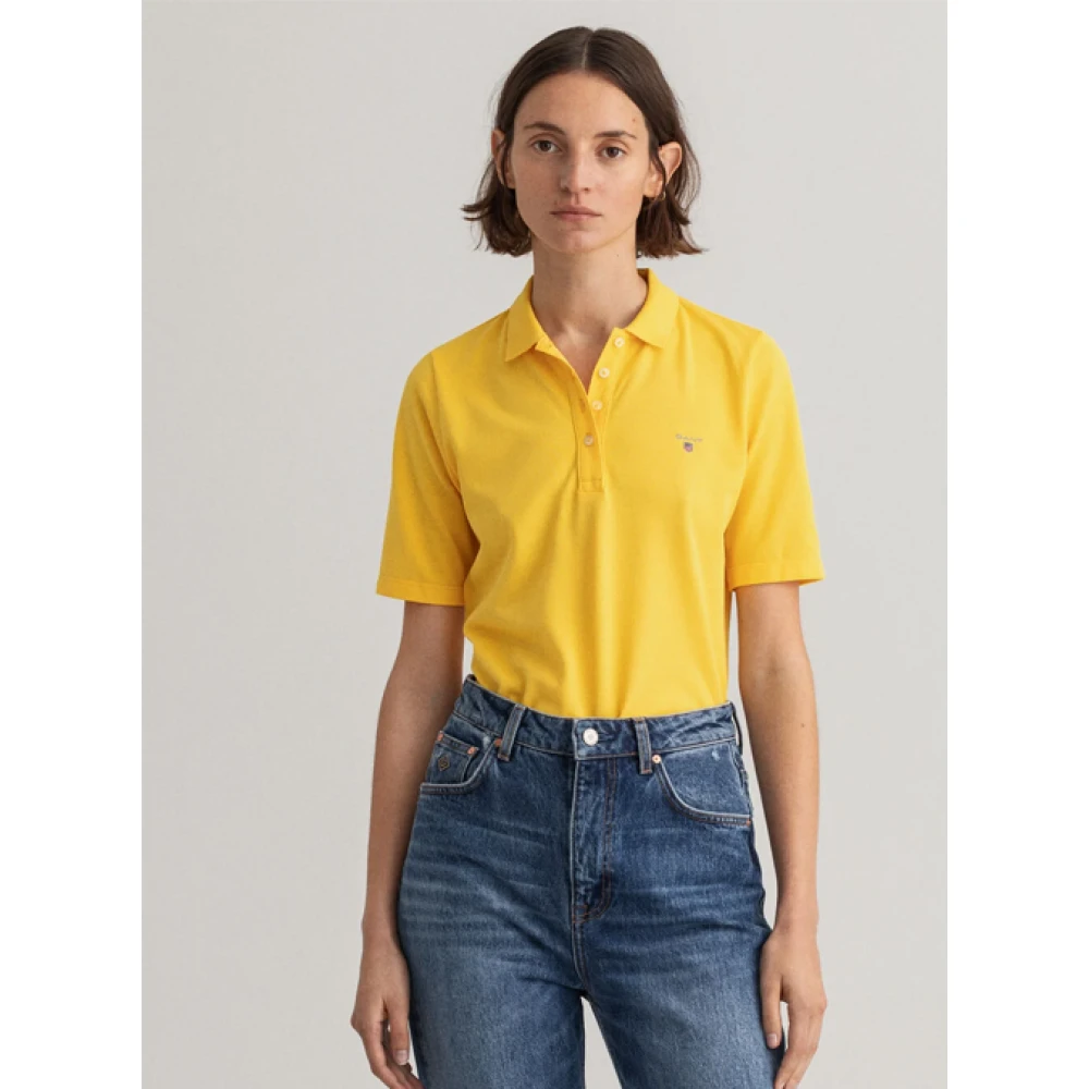 Gant Kolom Polo Shirt Yellow Dames