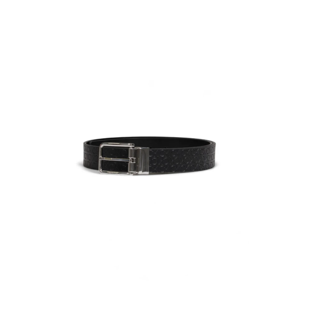 Calvin Klein Warmte Mono Leren Riem Herfst Winter Collectie Black Heren
