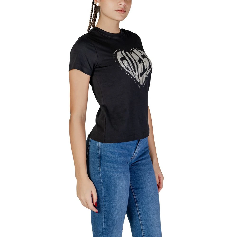 Guess Zwarte Katoenen Dames T-Shirt Lente Zomer Black Dames