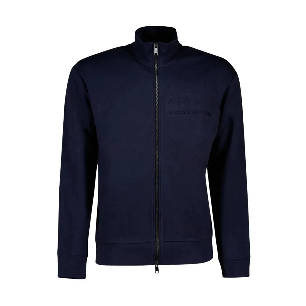 Armani Exchange Navy Blazer Zip Sweater voor Heren Blue Heren