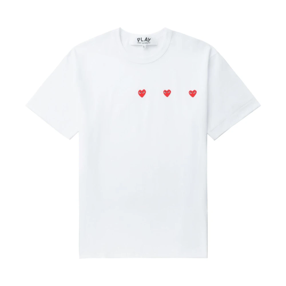 Comme des Garçons Play Hartprint Crew Neck T-shirt White Heren