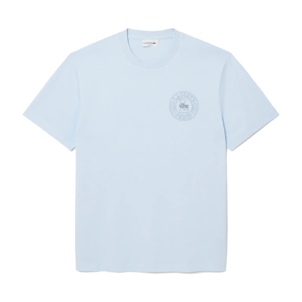 Lacoste Gedrukt Badge Gebreid T-shirt Lichtblauw Blue Heren