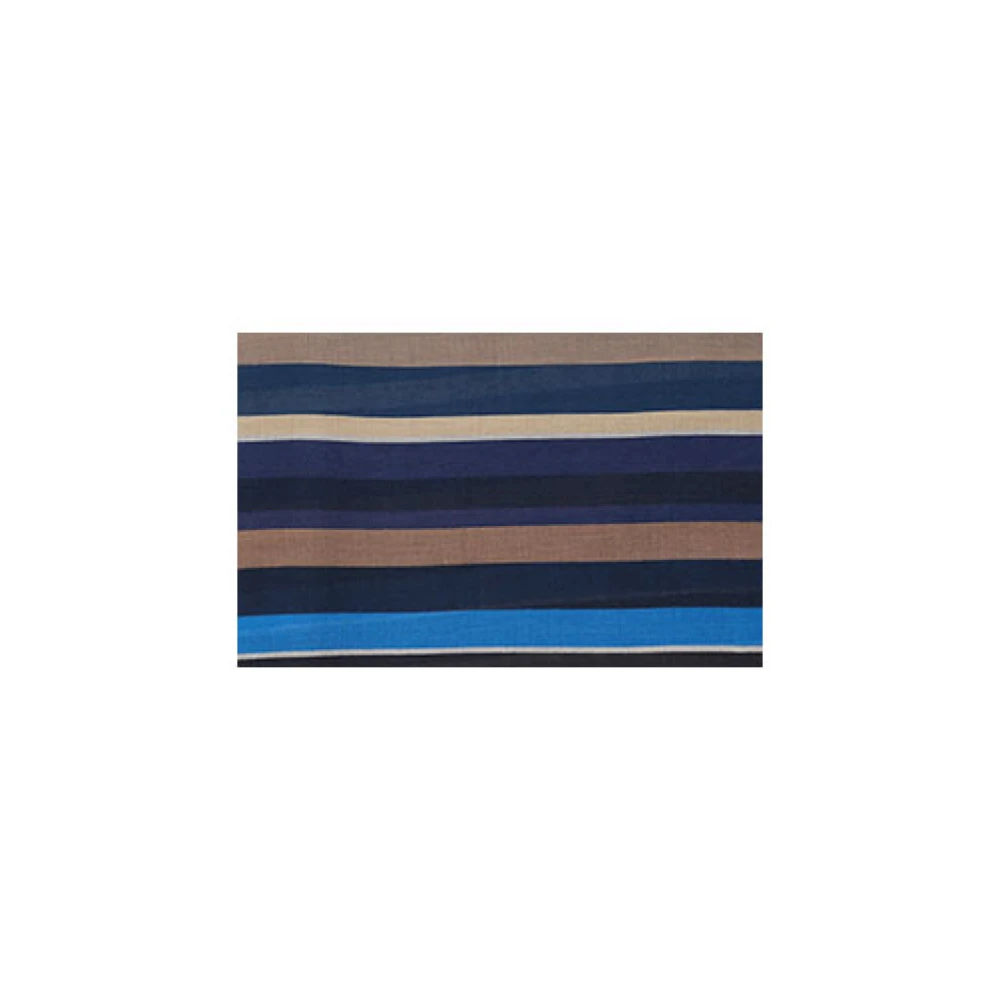 Gallo Lichtgewicht blauwe uniseks sjaal met veelkleurige strepen Multicolor Unisex