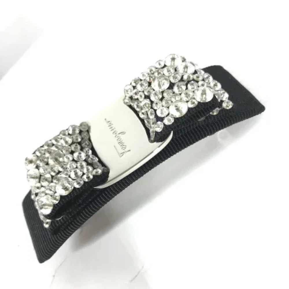 Salvatore Ferragamo Pre-owned Fabric hair-accessories Black Dames