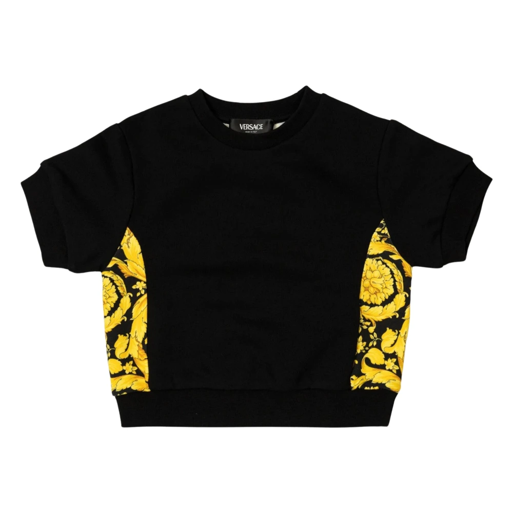Versace Girls Black Kids Sweatshirts, 10 Y, Barocco Sweatshirt