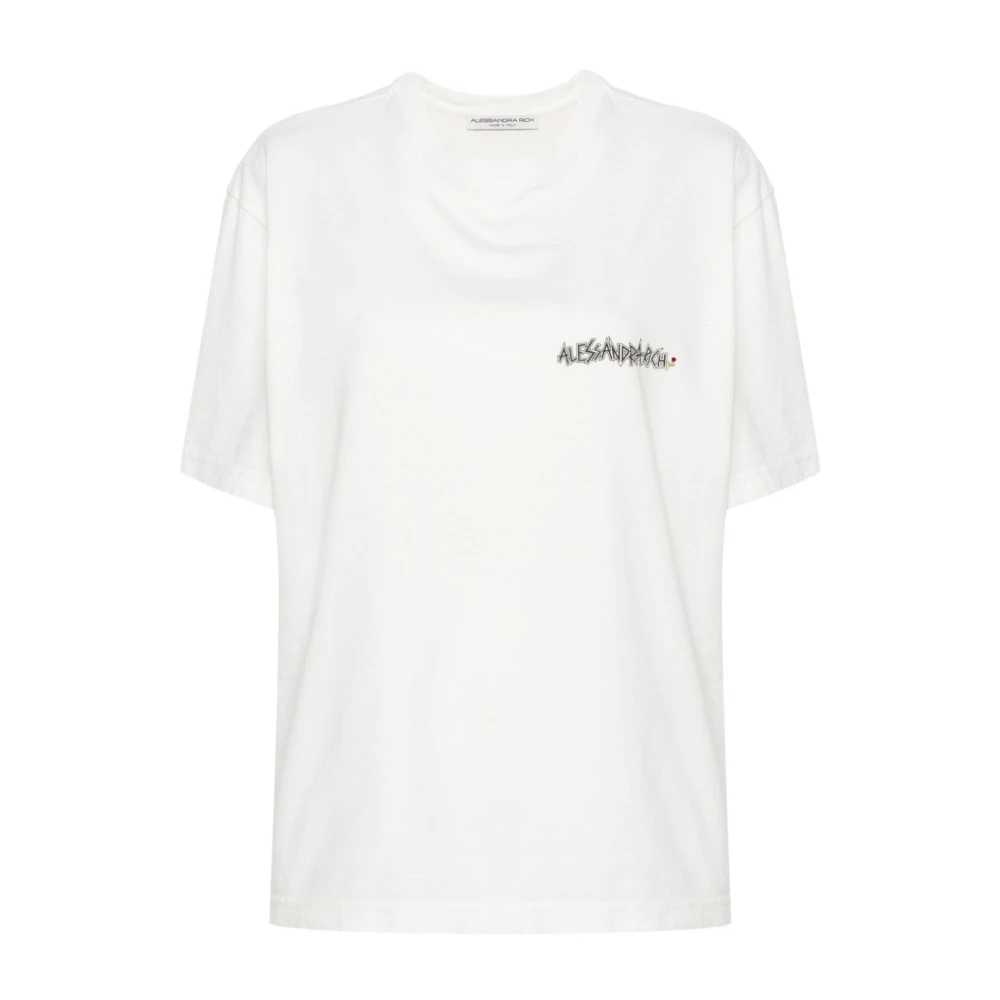 Alessandra Rich Witte T-shirts & Polos voor vrouwen White Dames