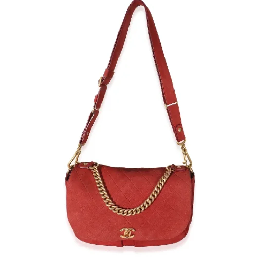 Chanel Vintage Pre-owned Suede crossbody-bags Red Dames