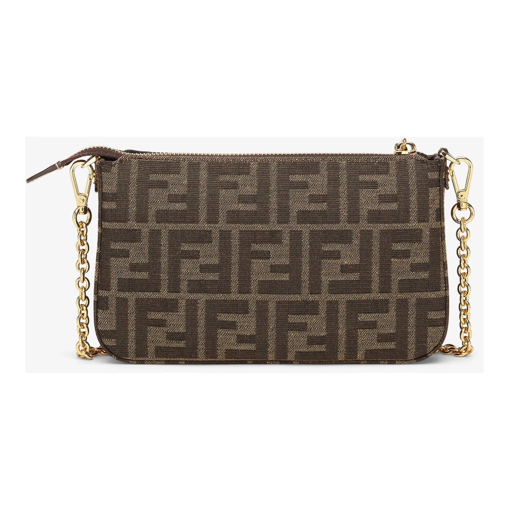 Fendi Bruine Jacquard Schoudertas Brown Dames