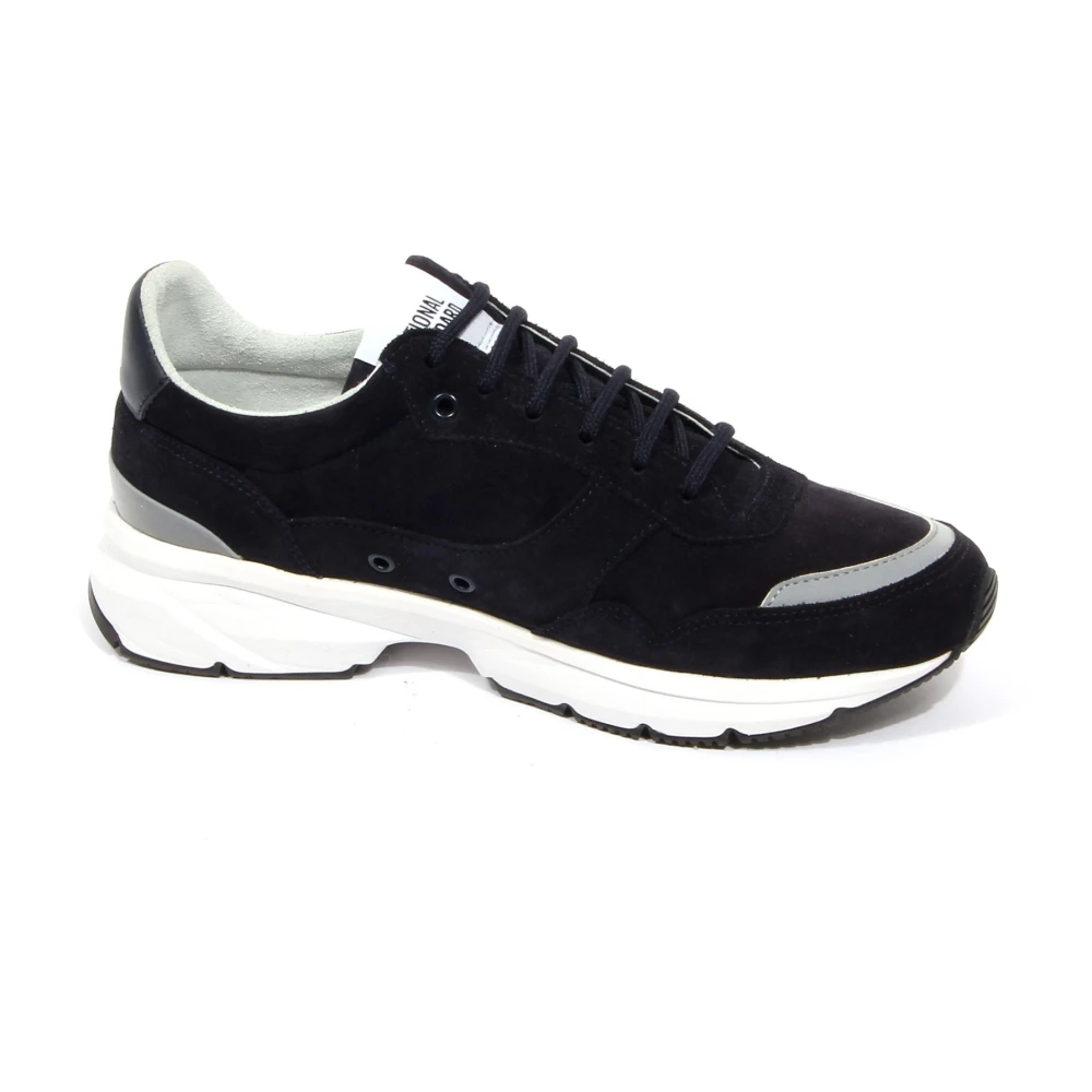 National Standard Blue Sneakers, Male, 6 Uk, Navy Suede Shoes Model M77 20S