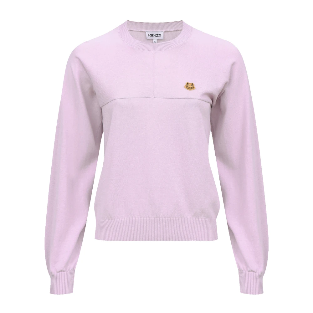 Kenzo Roze Sweater met Logo Tiger Patch Pink Dames
