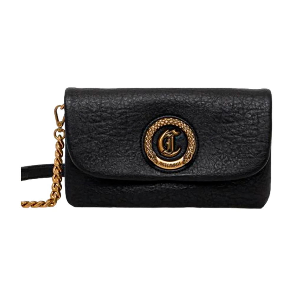 Just Cavalli Stijlvolle schoudertas met magnetische sluiting Black Dames