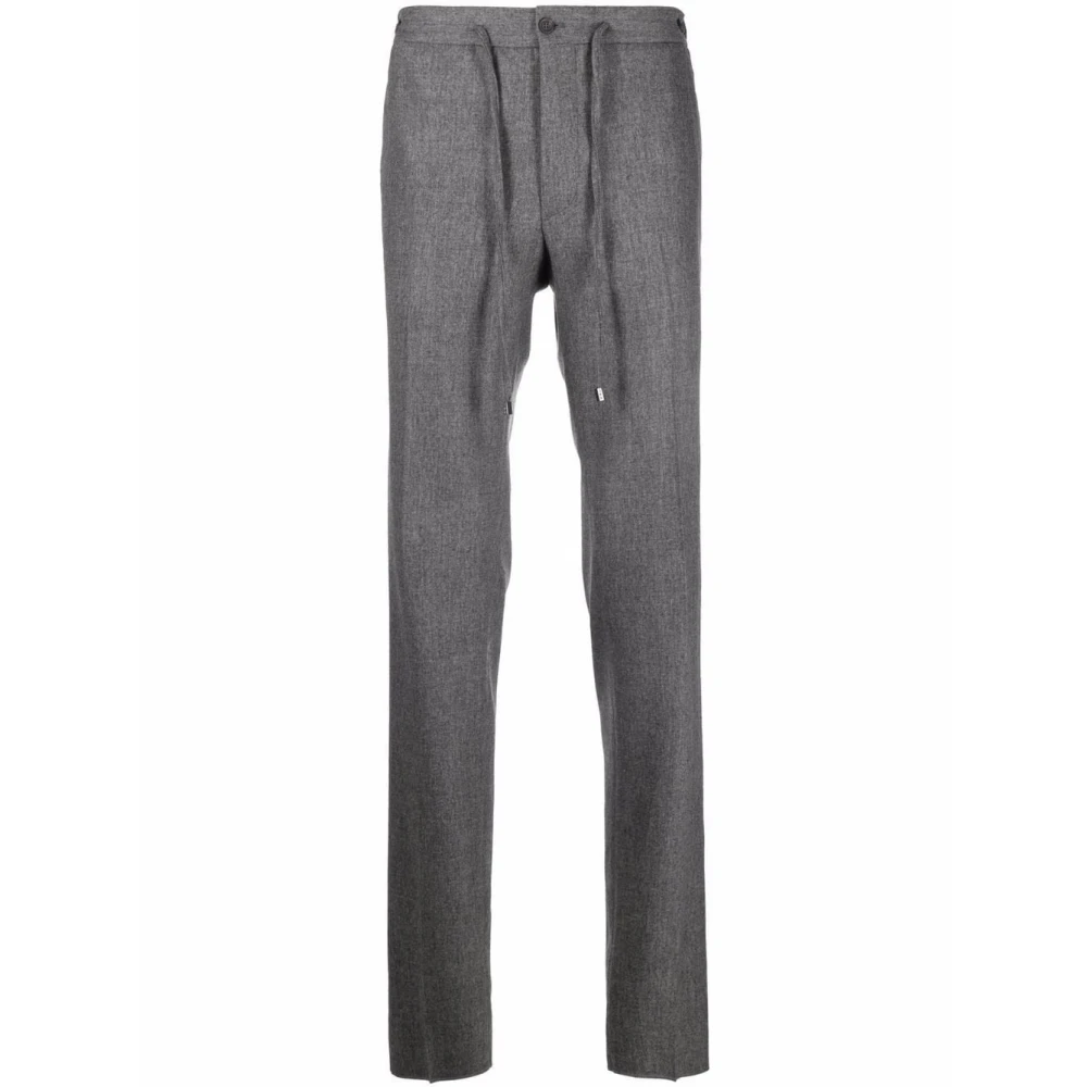 Malo Slim-Fit Wool Blend Trousers Gray Heren