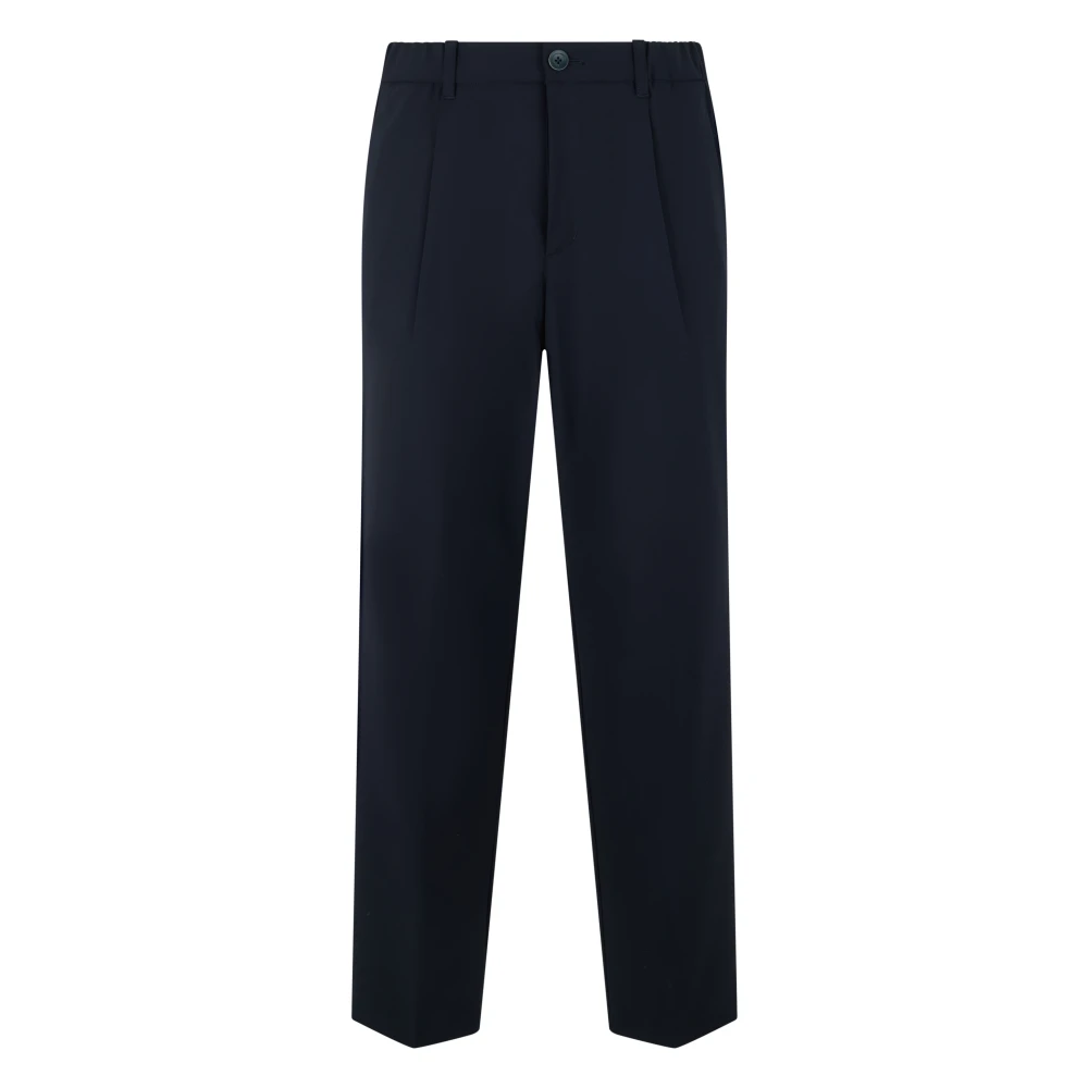 Herno Uomo Blu Pantaloni In Lana Morbida