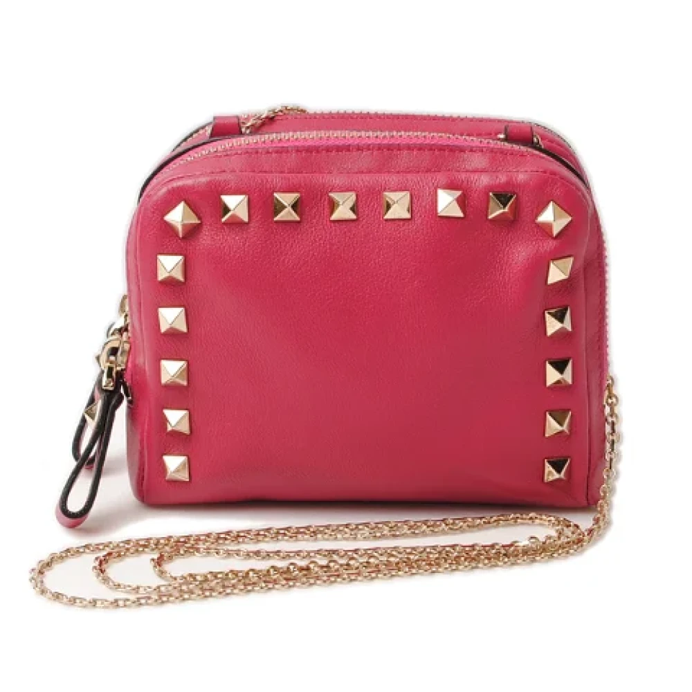 Valentino Vintage Pre-owned Leather shoulder-bags Pink Dames