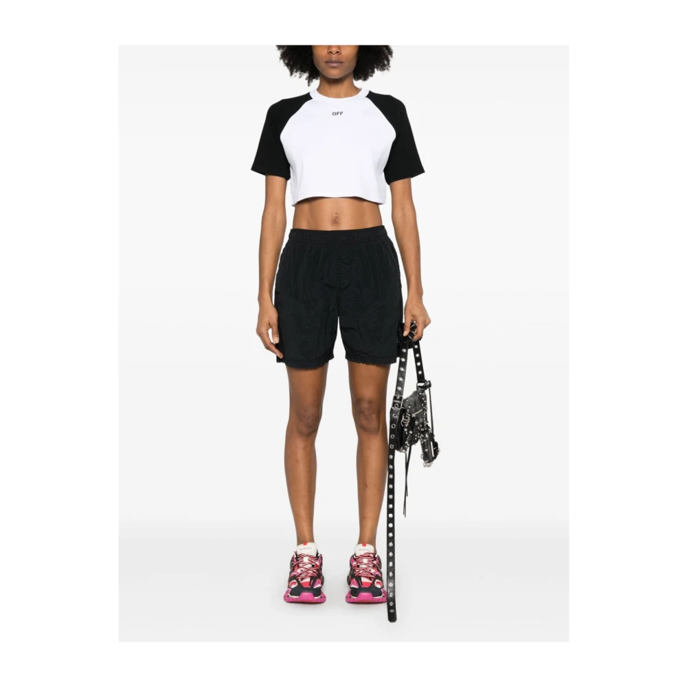 Off White Witte Crew Neck Logo T-shirts White Dames