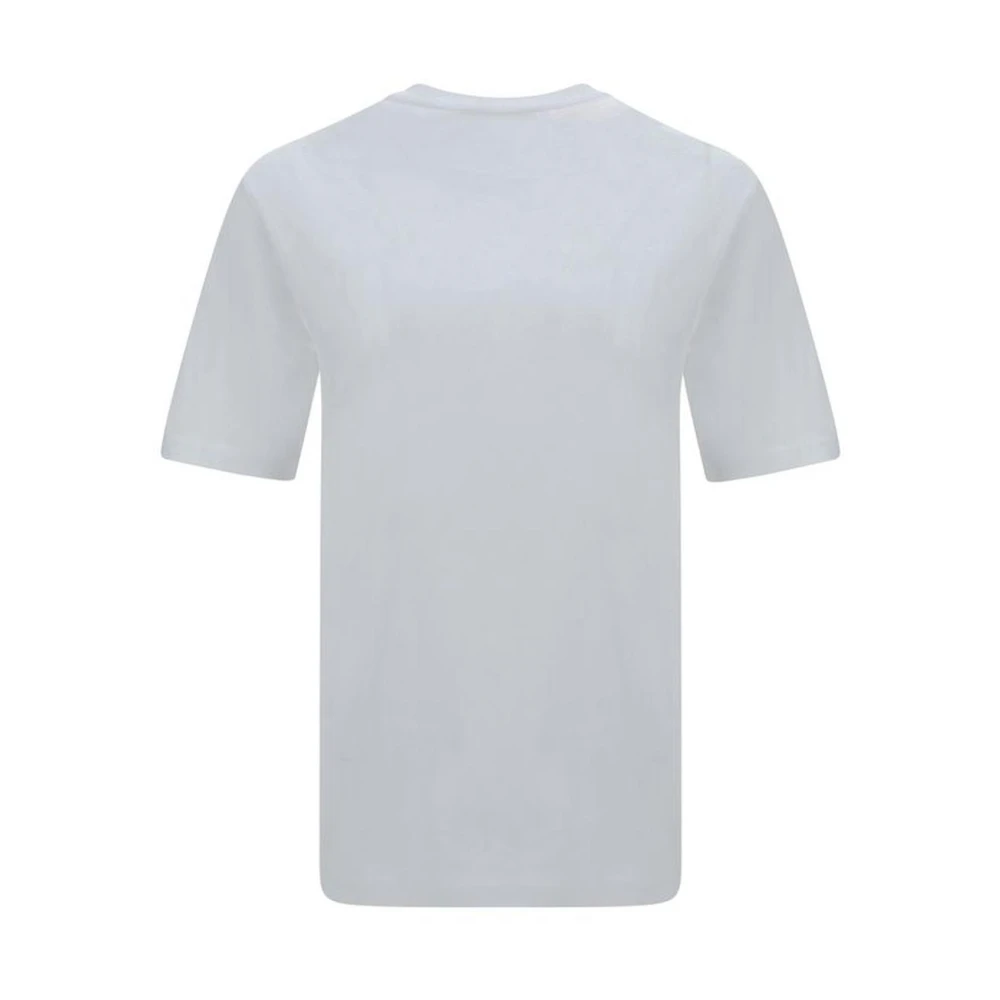 Moschino Contrasterend Logo Katoenen T-Shirt Regular Fit White Heren