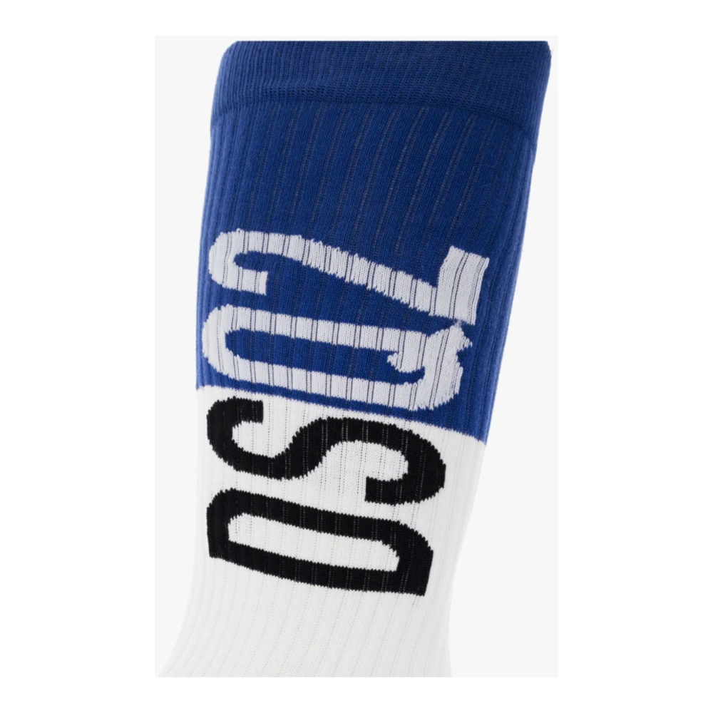 Dsquared2 Heren Mid Crew Sokken White Heren