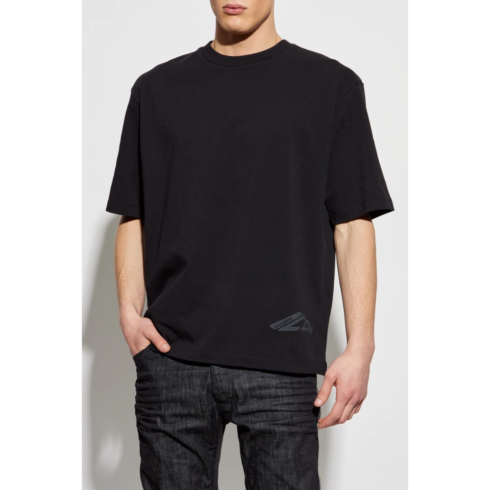 Dsquared2 T-shirt met bedrukt logo Black Heren