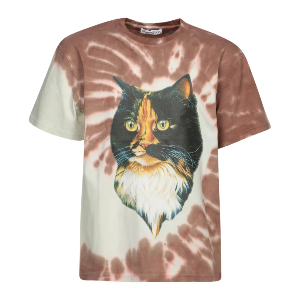 JW Anderson Grafische Print Tie-Dye T-shirt Bruin Brown Heren