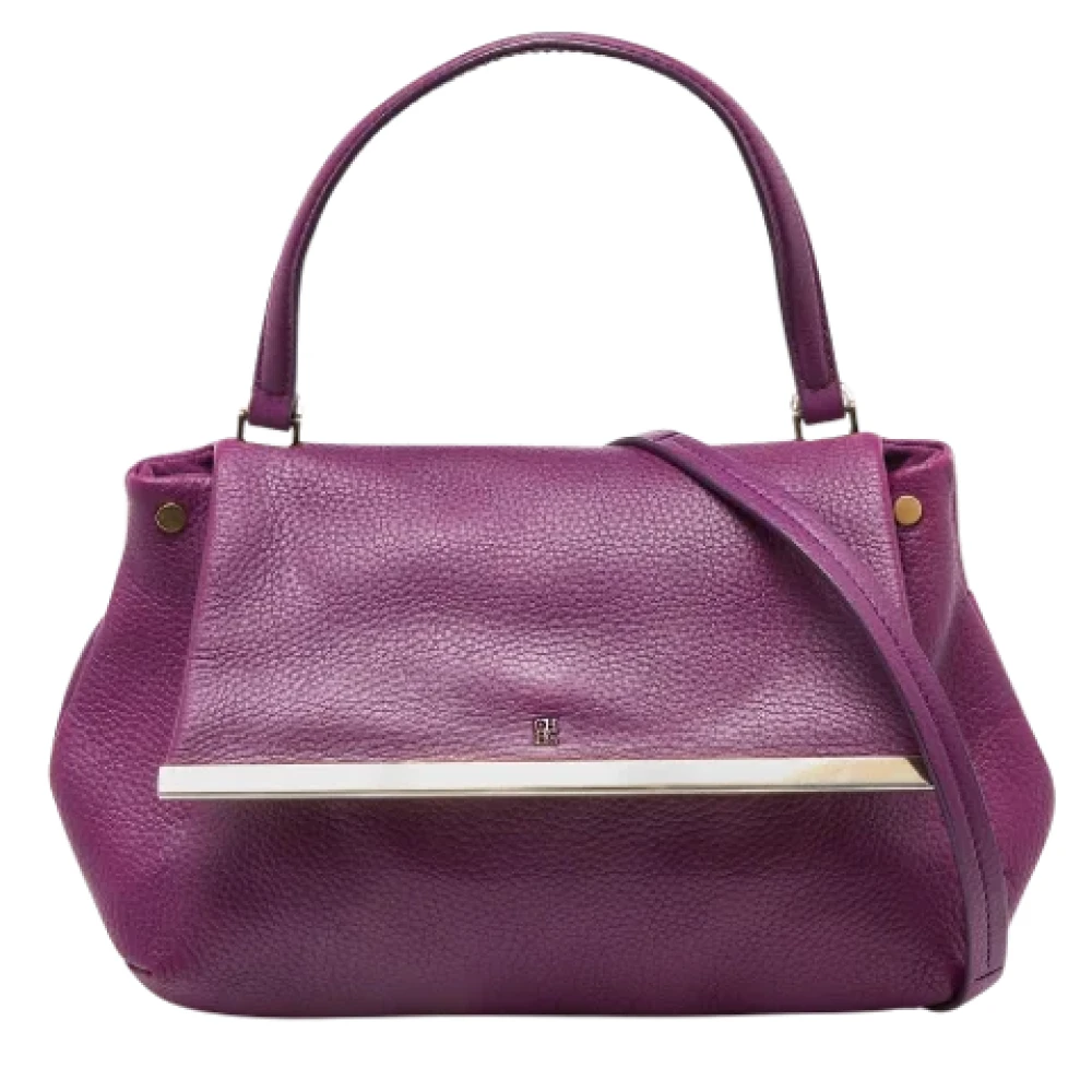 Carolina Herrera Pre-owned Fabric handbags Purple Dames