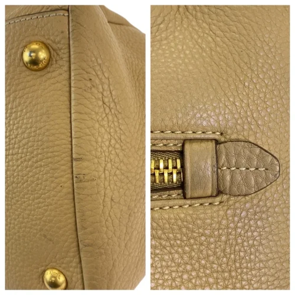 Prada Vintage Pre-owned Leather totes Beige Dames
