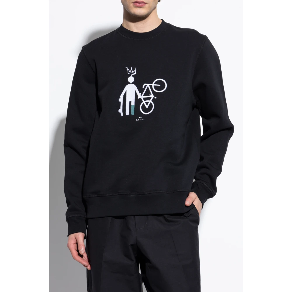 PS By Paul Smith Sweatshirt met borduursel Black Heren