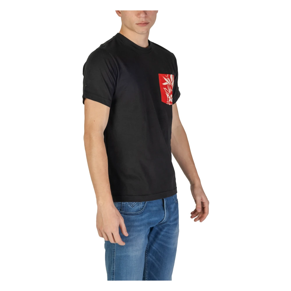 Replay Katoenen T-shirt korte mouwen lente zomer collectie Black Heren