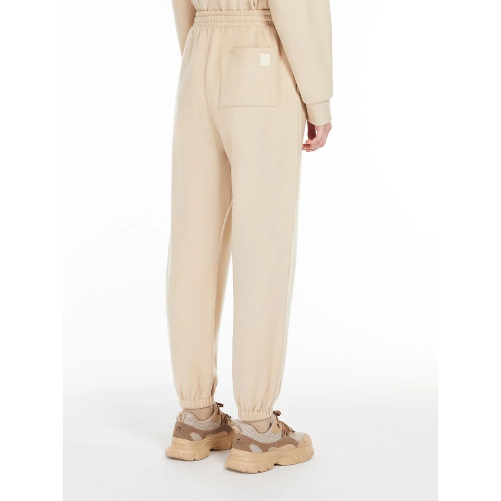 Max Mara Weekend Jersey Drap Broek met Elastische Taille Beige Dames