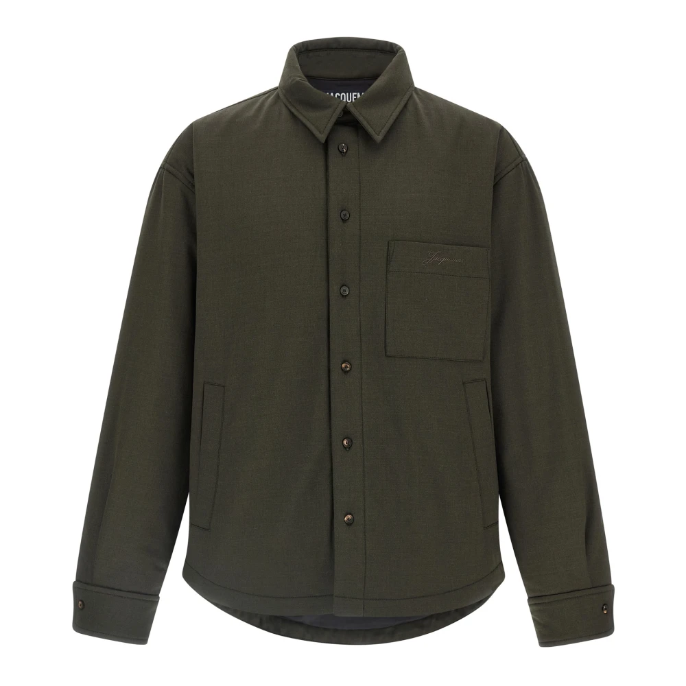 Jacquemus Green Casual Shirts, Male, L, La Chemise Boulanger Overshirt