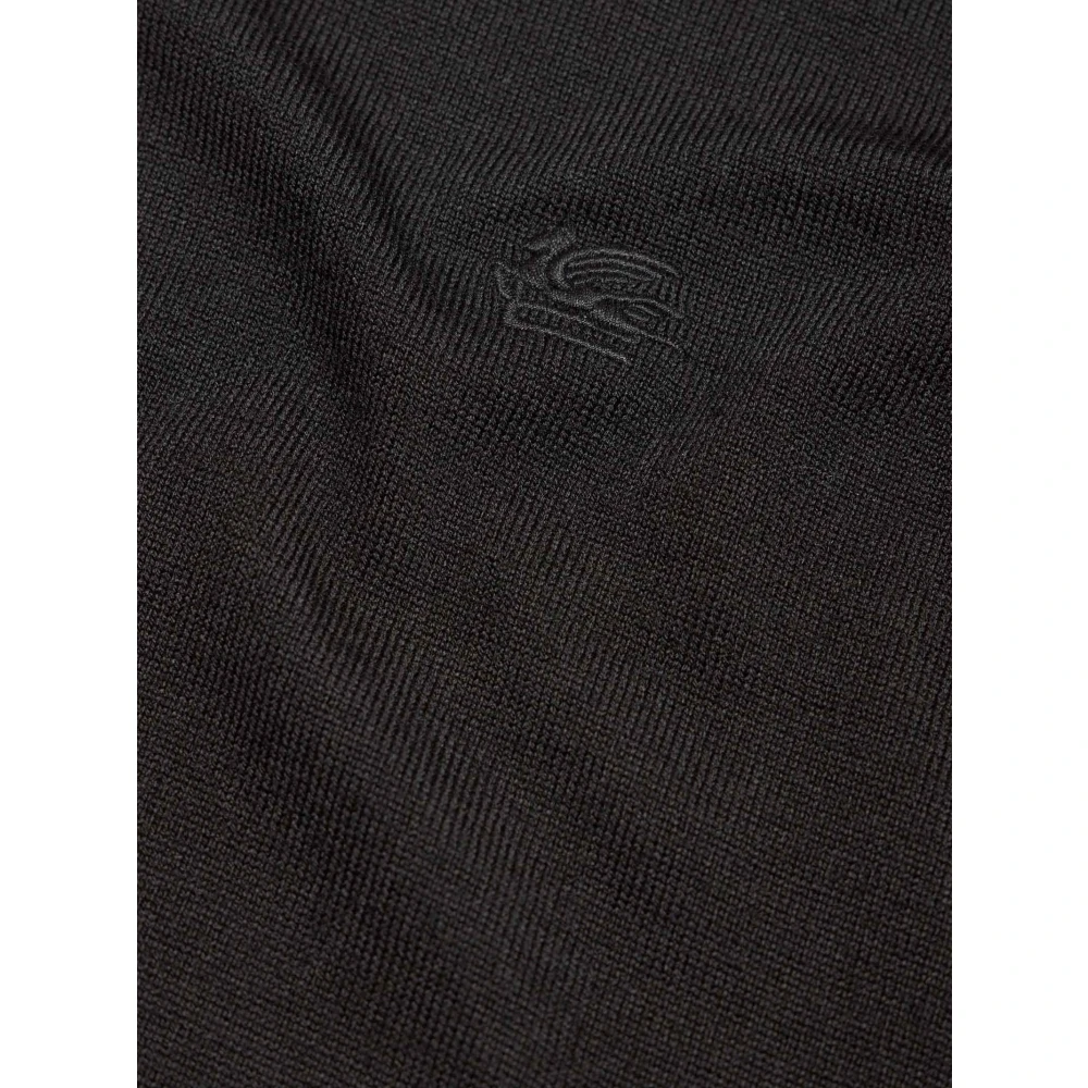 ETRO Zwarte wollen trui met col Black Heren