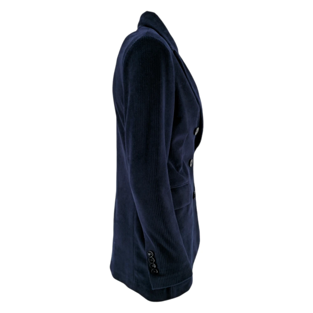 Circolo 1901 Blauw fluwelen damesjasje met dubbele rij knopen Blue Dames