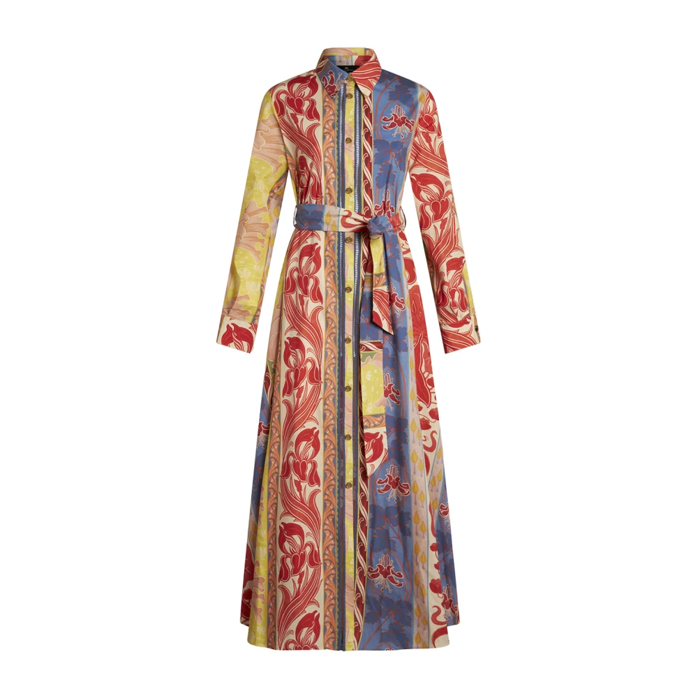 ETRO Multicolor Zomeroverhemdjurk met Bloemmotieven Multicolor Dames