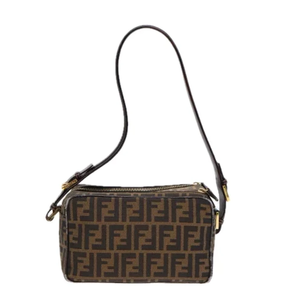 Fendi Vintage Pre-owned Canvas shoulder-bags Brown Dames