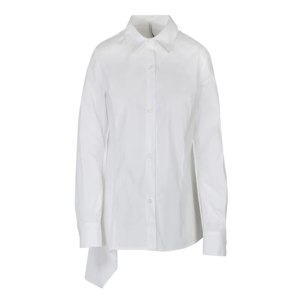Liviana Conti Asymmetrische Popeline Overhemd White Dames