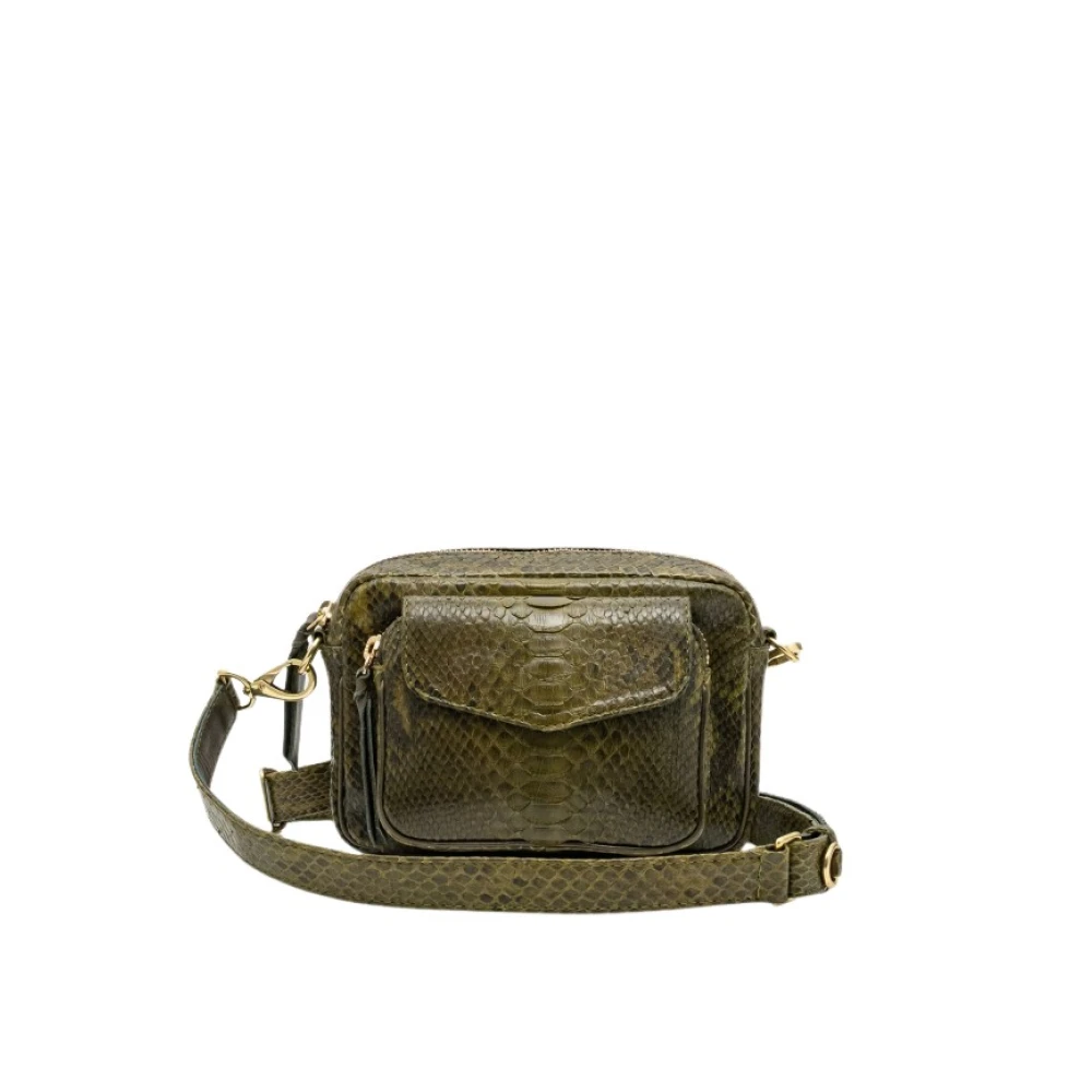 Claris Virot Python Baby Charly Tas Khaki Green Dames