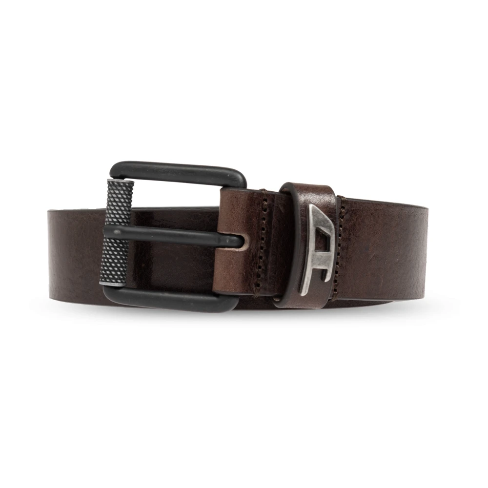 Diesel Mannelijk Bruin Accessoires Heren, 75 Cm, Riem Met B-Dave Ii Logo
