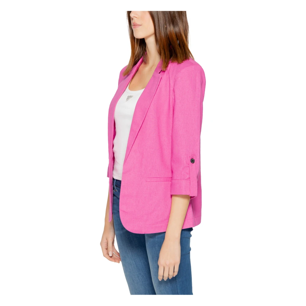 Only Luxe Linnen Blend Blazer voor Vrouwen Pink Dames