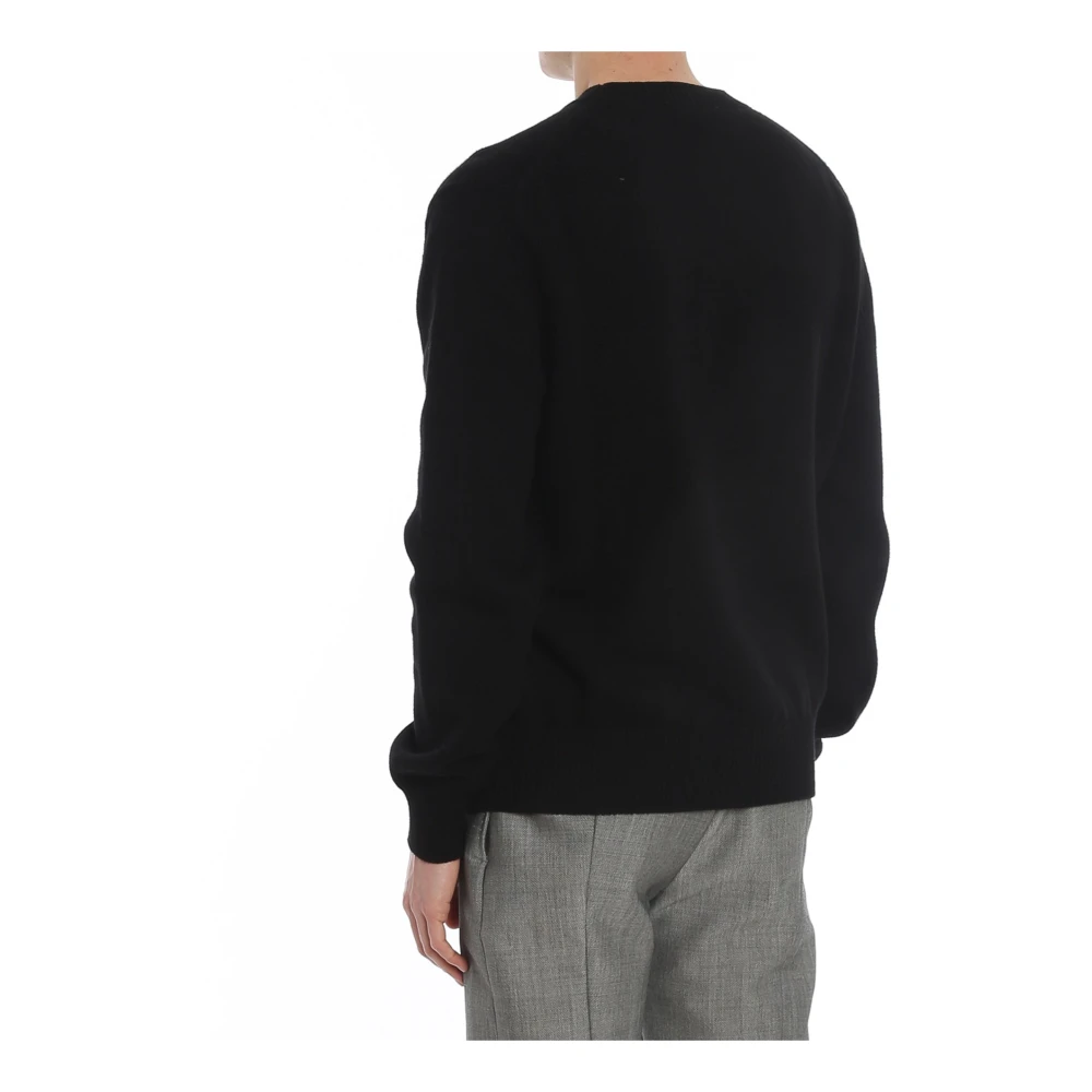 alexander mcqueen Zwarte Katoenen Trui met Logo Relief Black Heren