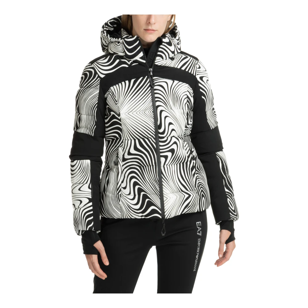 Emporio Armani EA7 Abstract Multicolor Ski Jas met Capuchon Multicolor Dames