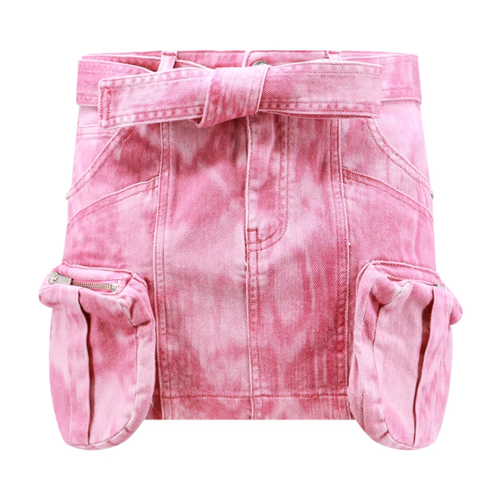 Blumarine Cargo Mini Katoenen Rok Pink Dames