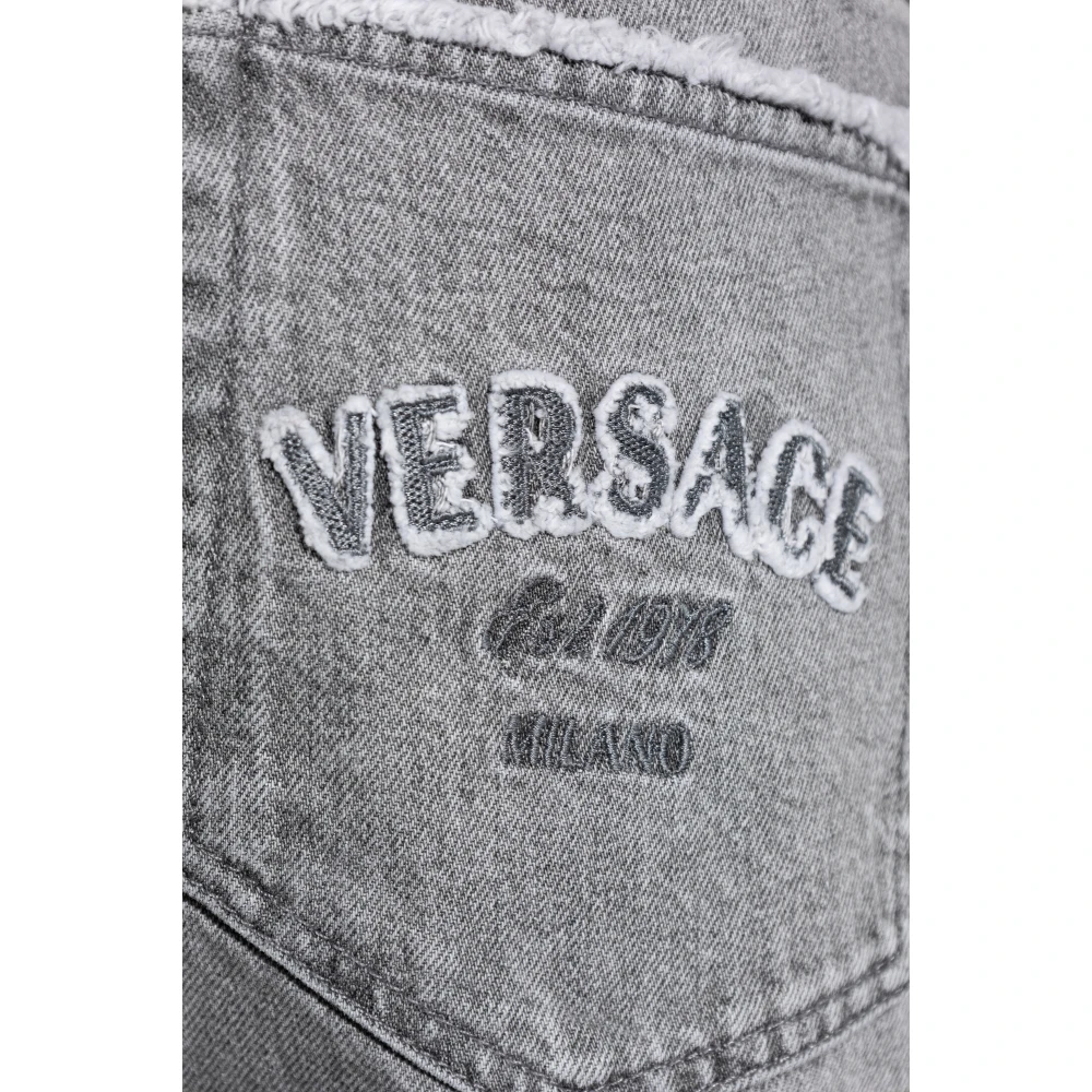 Versace Jeans met licht toelopende pijpen Gray Heren