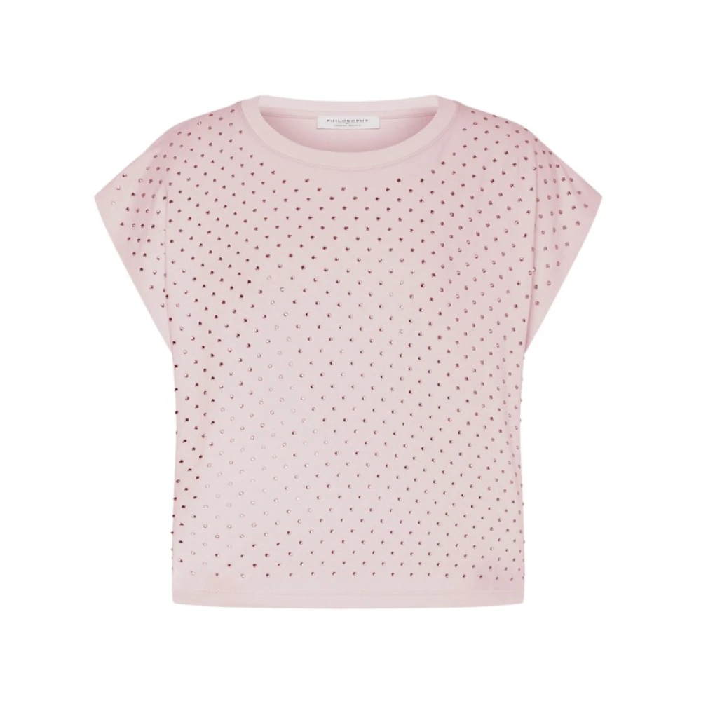 Philosophy Di Lorenzo Serafini Women's Pink Cropped T-Shirt