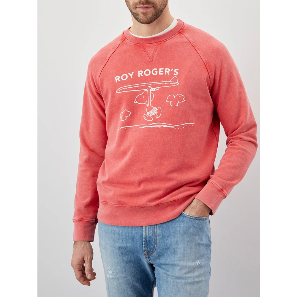Roy Roger's Marmer Koraal Raglan Sweatshirt Red Heren