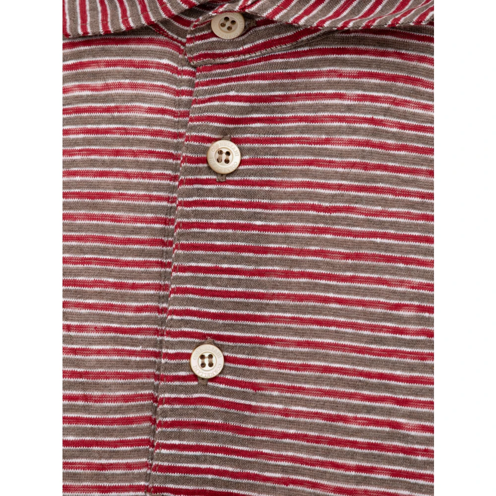 Corneliani Gestreept poloshirt met korte mouwen Red Heren
