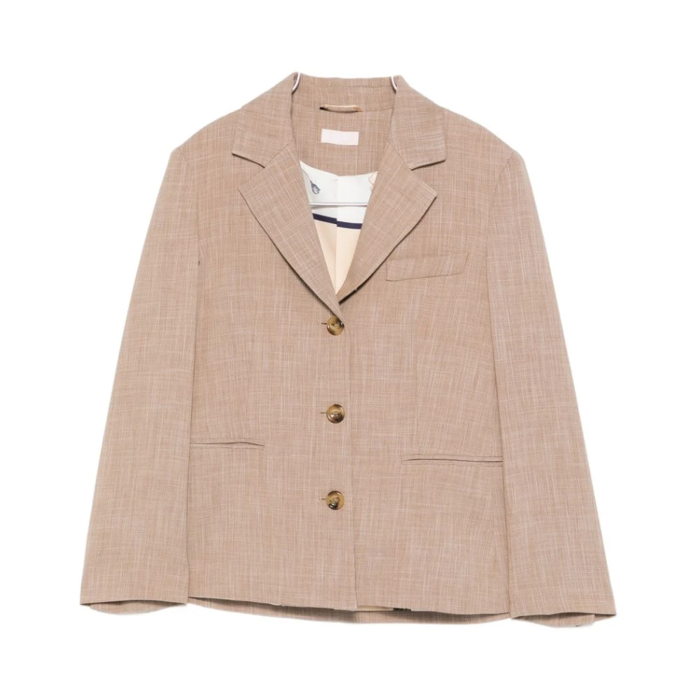 Liu Jo Vrouw Beige Jassen Dames, S, Leer, Getailleerd Jasje Met Riem