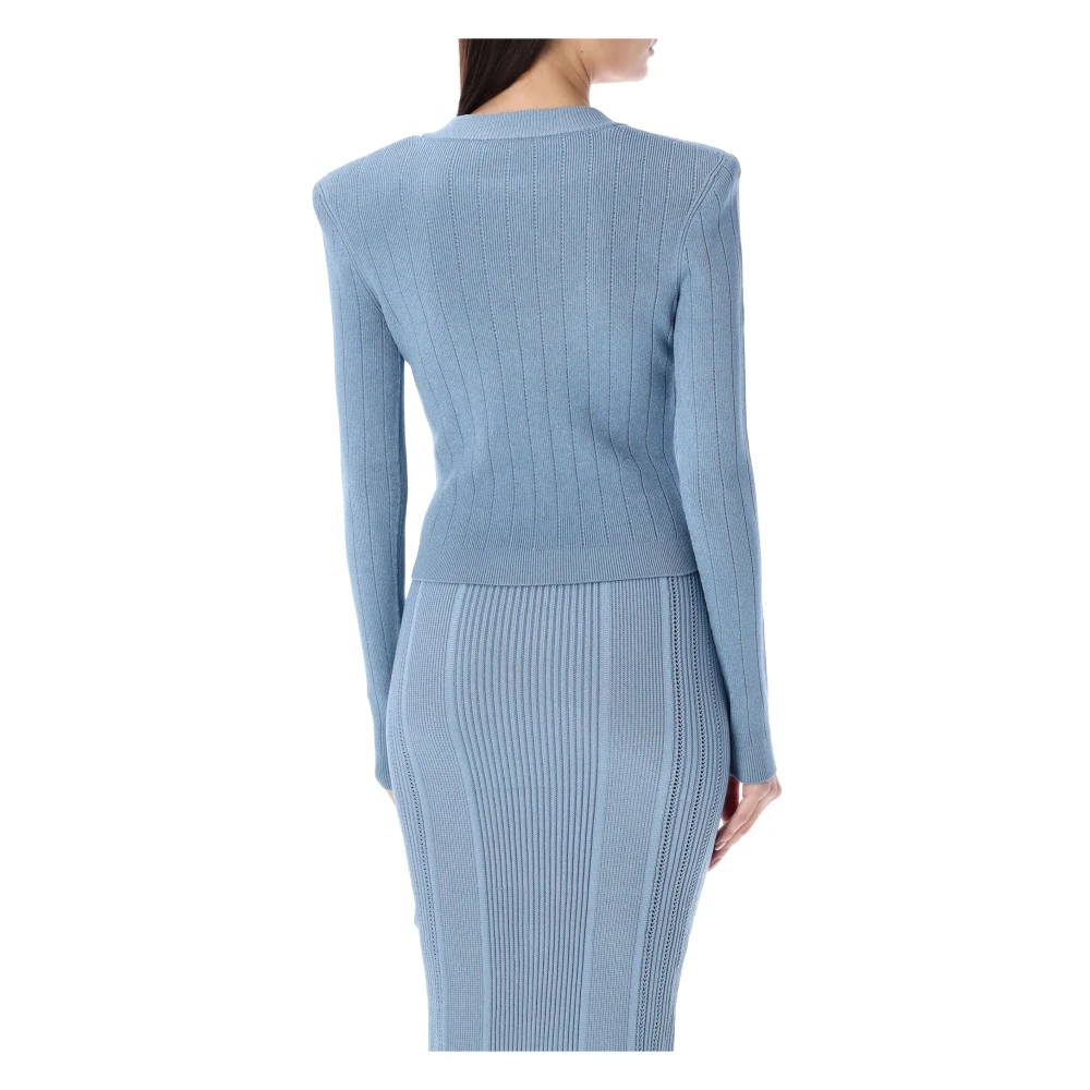 Balmain Gebreide Cardigan Blue Dames