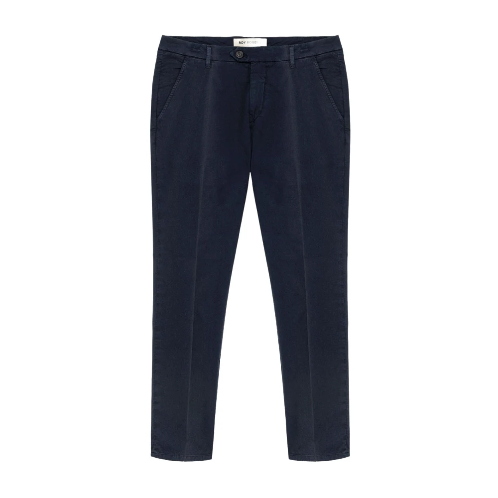 Roy Roger's Navy Blauwe Chino Broek voor Mannen Blue Heren