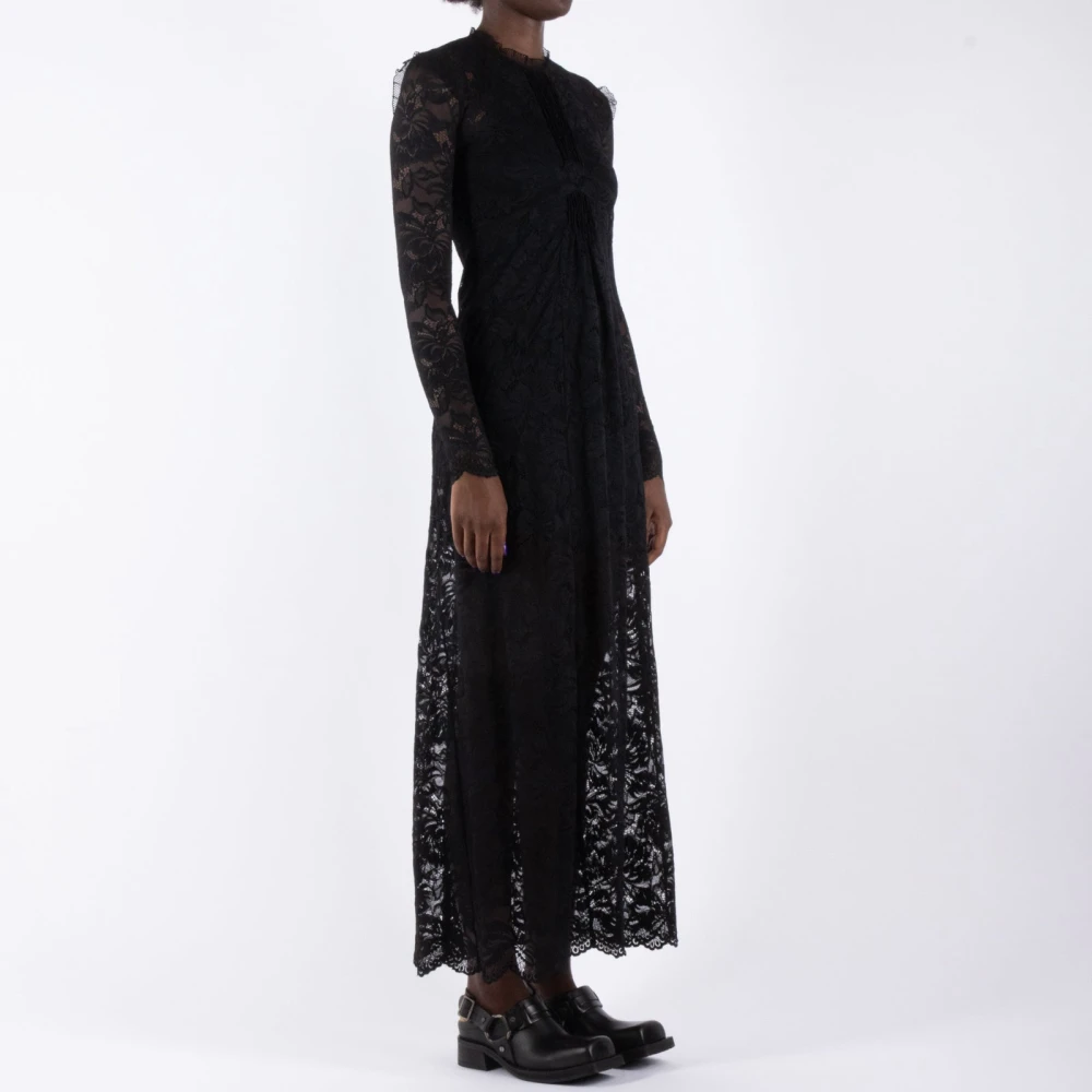 Paco Rabanne Zwarte Maxi Jurk Black Dames