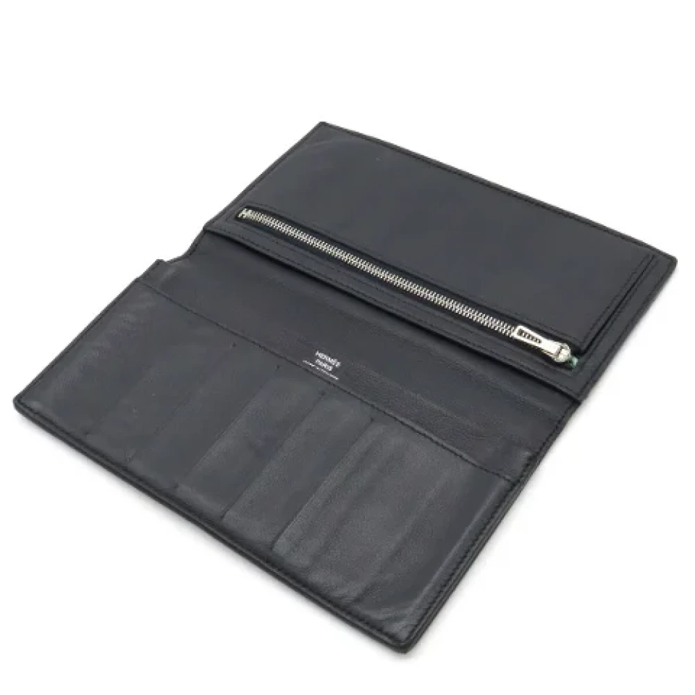 Hermès Vintage Pre-owned Leather wallets Black Dames